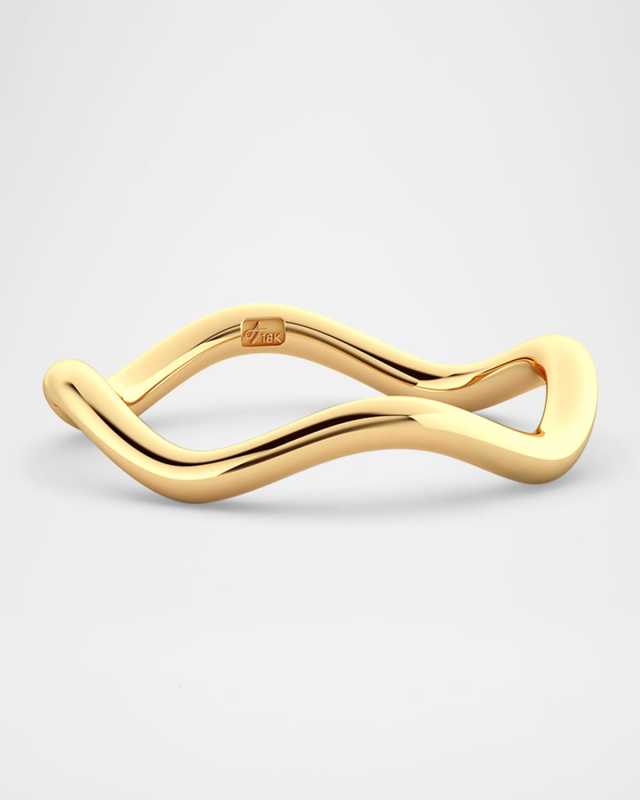 18K Gold Curve Stacking Ring in High Polish